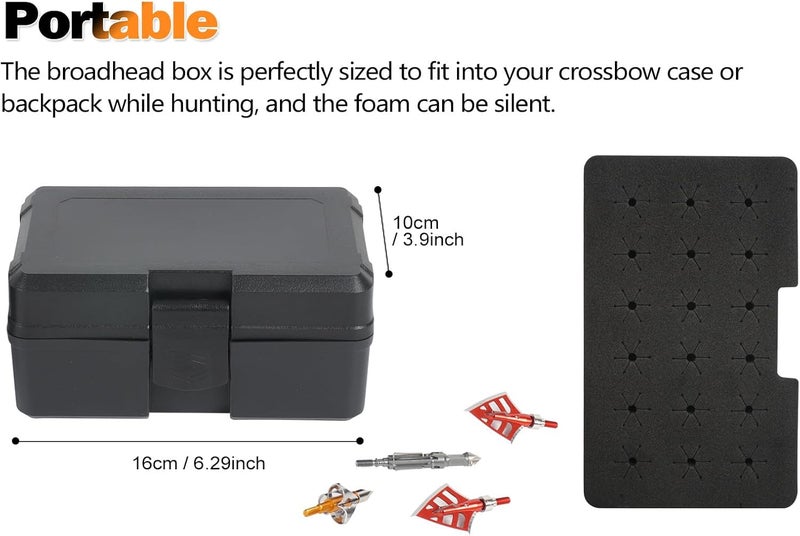 Smarkey Broadhead Case, Archery Broadhead Box Storage Case, Arrow Head Tip Organizer Case Holder, Holds 18pcs Fixed or Mech Broadheads (Case Only) - Image 5